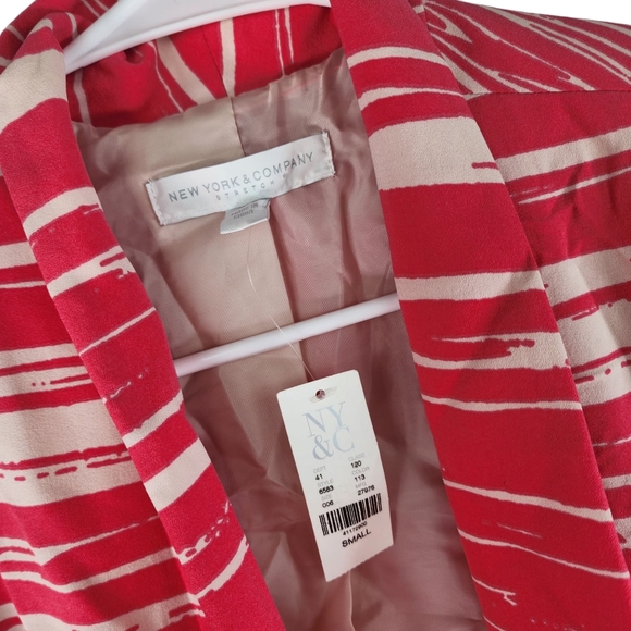 NY&C Stretch Womens Small Open Front Blazer Jacket Asymmetrical Lined Nwt New - Picture 2 of 7